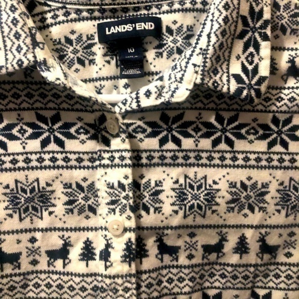 Lands End flannel Shirt 100% cotton - Picture 2 of 9